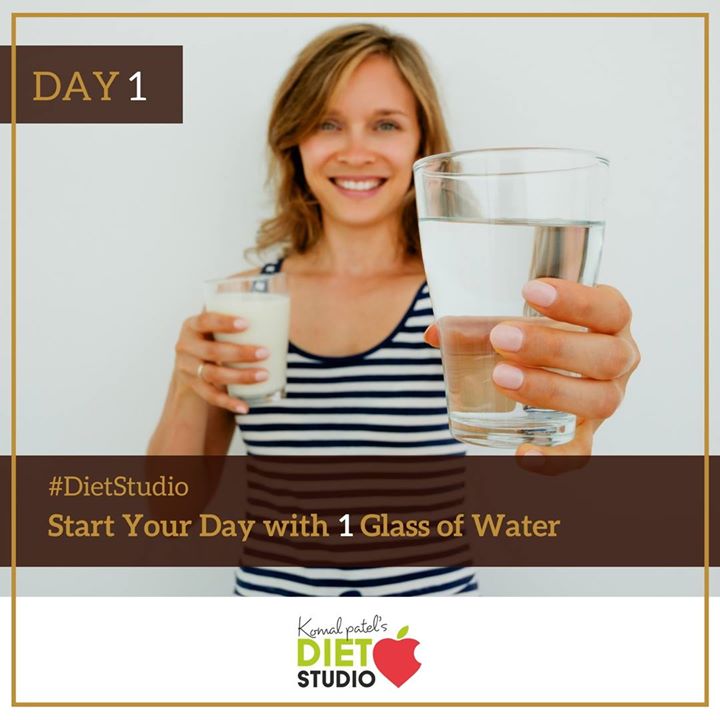 Most people know it’s healthy to start the day with a glass of water, but not everyone knows why or remembers to do it.
After sleeping for 7-8 hours your metabolism has slowed down and body is slightly dehydrated. 
Before downing with tea, coffee, green tea or juice start your day with glass of water to increase your metabolism.
#tag a friend who starts his/her day with tea to change his habit. 
#share #tag #water #drink #morning #metabolism #dietstudio #tea #coffee #greentea #juices #hydrate #komalpatel