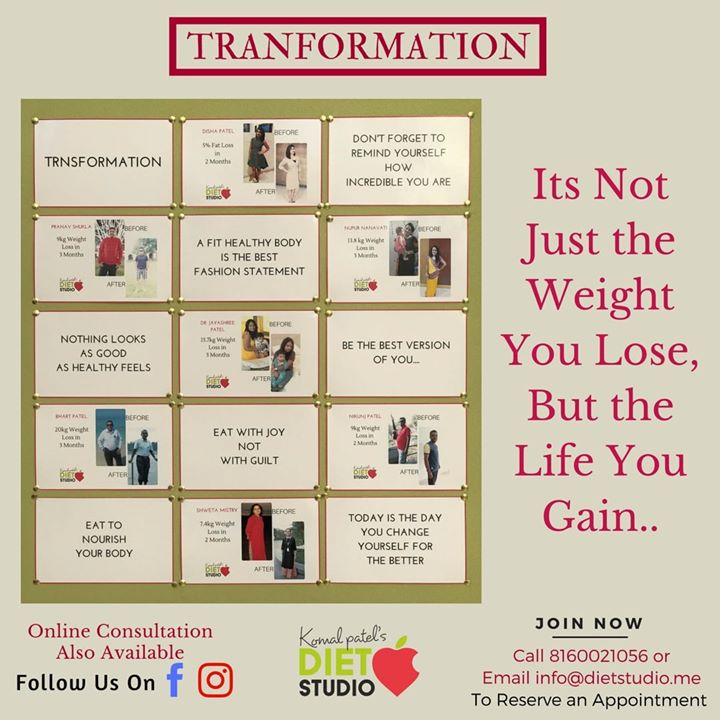 These men and women transformed their bodies and lost weight through healthy eating and a dedication to fitness....
It's your turn now...
Get healthy Get fit.
#weightloss #fatloss #dietstudio #diet #workout #komalpatel #weightlossplan #motivation