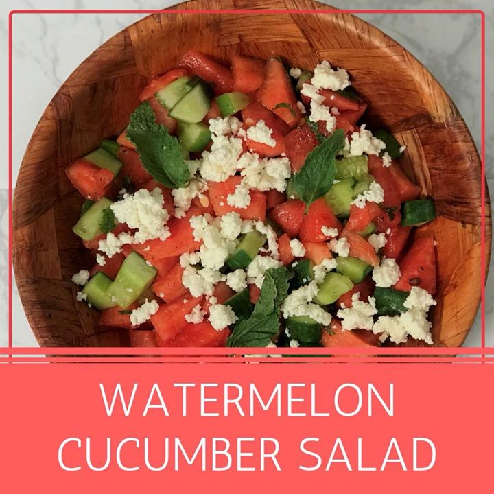 Komal Patel,  summer, summersalad, salad, watermeloncucumbersalad, watermelon, fetacheese