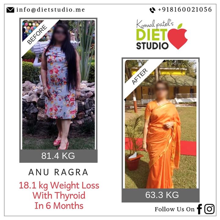One more transformation 
Anu a banker came with the mindset that she cannot lose weight as she had thyroid. 
But with healthy eating and regular exercise we not only lost 18.1 kg but also have cut down on medication...
It’s a great achievement Anu ..keep it up and follow the mindful eating practices...
#bestdietitian #dietitian #komalpatel #diet #dietplan #dietclinic