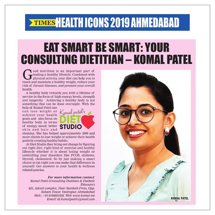 Again featured in times of India 
Eat smart Be smart : your consulting Dietitan 
#komalpatel #dietitian #consultingdietitan #nutrionist #healthicon #dietclinic #dietplan #diet #nutrition