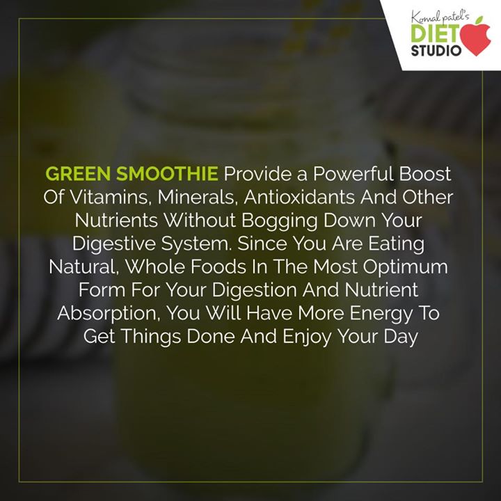 Green smoothie is the secret source to natural energy and maintaining a healthy weight
#diet #healthyeating #eatingclean #cleaneating #health #healthyfood #food #recipes #healthyrecipes #fit #fitness #lifestyle #healthylifestyle #lifestylechange #goodfood #goodvibes #dietitian #komalpatel #nutrition #nutrionist #ahmedabad #dietclinic #weightmanagment #weightloss #fatloss #healthfirst #balancediet #balancedfood #cooking #dietplan #lifeofdietitian #healthicon