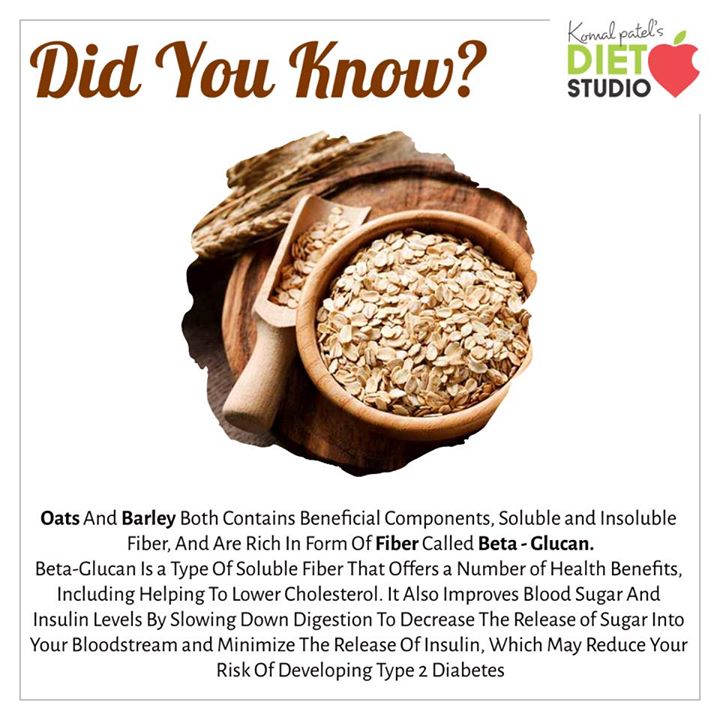 Whole grains like barley and oatmeal are excellent choices for snacks and breakfast to help lower cholesterol, prevent type 2 diabetes, protect against heart disease and help maintain weight 
#oats #barley #grains #wholegrain #breakfast #fiber