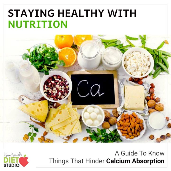 Calcium dissolves in the stomach and is absorbed through the lining of the small intestine into the blood stream. Once in the blood stream, calcium builds bone, regulates the expansion and contraction of the blood vessels, and performs other important functions. 
Check out for factors which hinders calcium absorbtion. 
#calcium #absorption #factors #nutrition