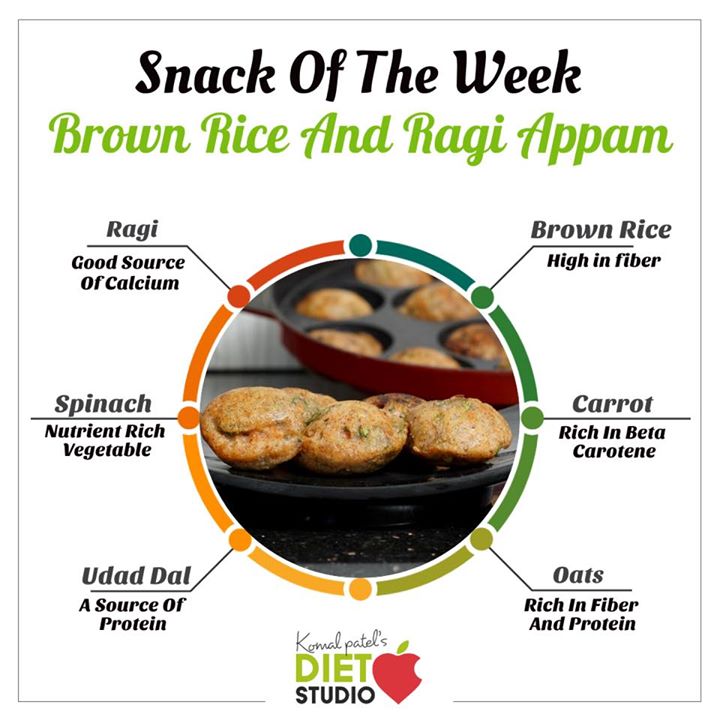 Brown rice oats and ragi. Appam is a quick and healthy snacks for kids and as a healthy breakfast as it is a balanced meal with good fiber, protein and vegetables. 

#brownrice #oats #ragi #appam #fiber #protein #vegetables
