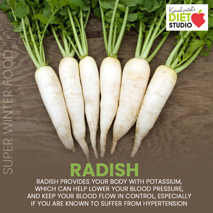 Radish provides your body with potassium, which can help lower your blood pressure, and keep your blood flow in control, especially if you are known to suffer from hypertension.

#Radish #komalpatel #diet #goodfood #eathealthy #goodhealth