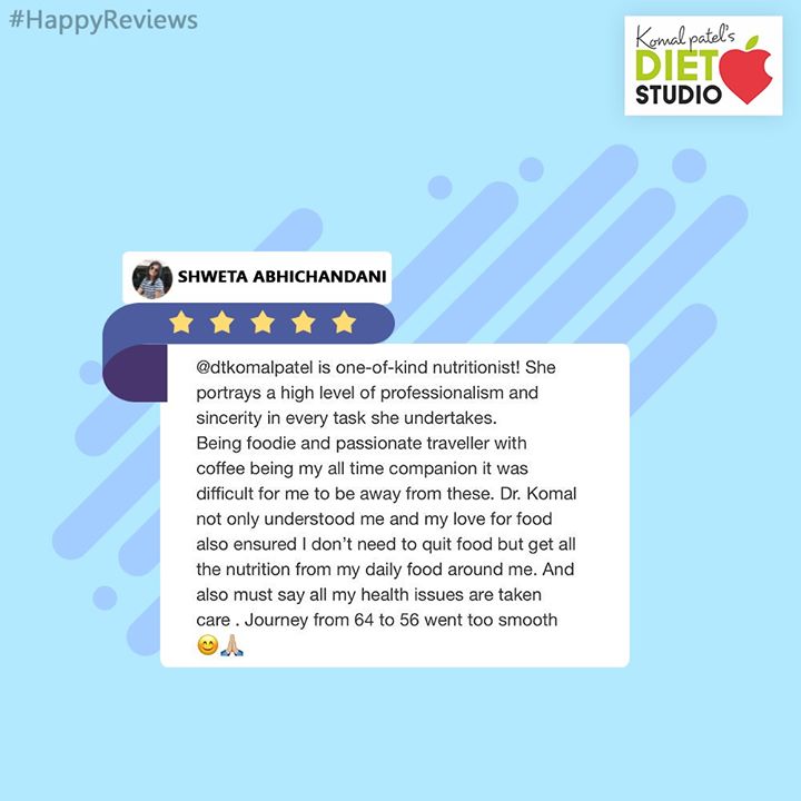 We are glad for your feedback!

#Feedback #Reviews #komalpatel #diet #goodfood #eathealthy #goodhealth