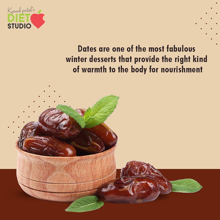 The best part about the fabulous winter delicacies; dates are that they can satiate the sweet in the healthiest possible manner.

They provide the right kind of warmth for the body for nourishment and are incredibly heart-healthy. Containing no sodium, no bad saturated fat and no cholesterol, dates can help in regulating high blood pressure.

#FoodGuide #HealthyFoodGuide #KomalpPatel #Diet #GoodFood #EatHealthy #GoodHealth #DietPlan #DietConsultation