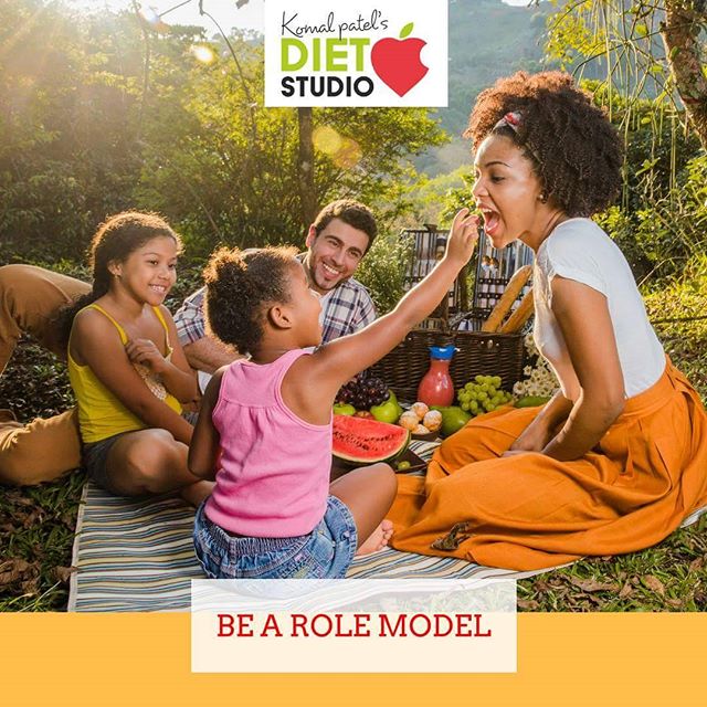 Be a role model 
Healthy parents raise healthy kids more efficiently.
Parents are the first person that children learn from. If parents are more active and are eating healthy,  children’s will understand that being active and healthy eating is good for them.
#kidsnutrition #childhealth #kids #healthyeating #rolemodel