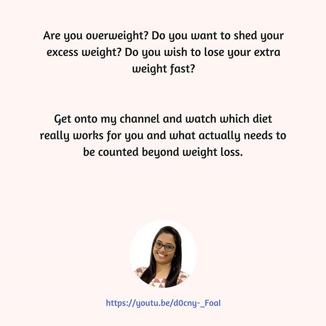 Want to lose weight, and she'd those extra calories? There are several diets that help you lose weight, but remember there are no shortcuts. Get onto my channel and watch which diet really works for you. Subscribe now to know all beyond weight loss. 
Link in bio
#weightloss #Dietitian #nutrionist #Ahmedabad #fitness #diet