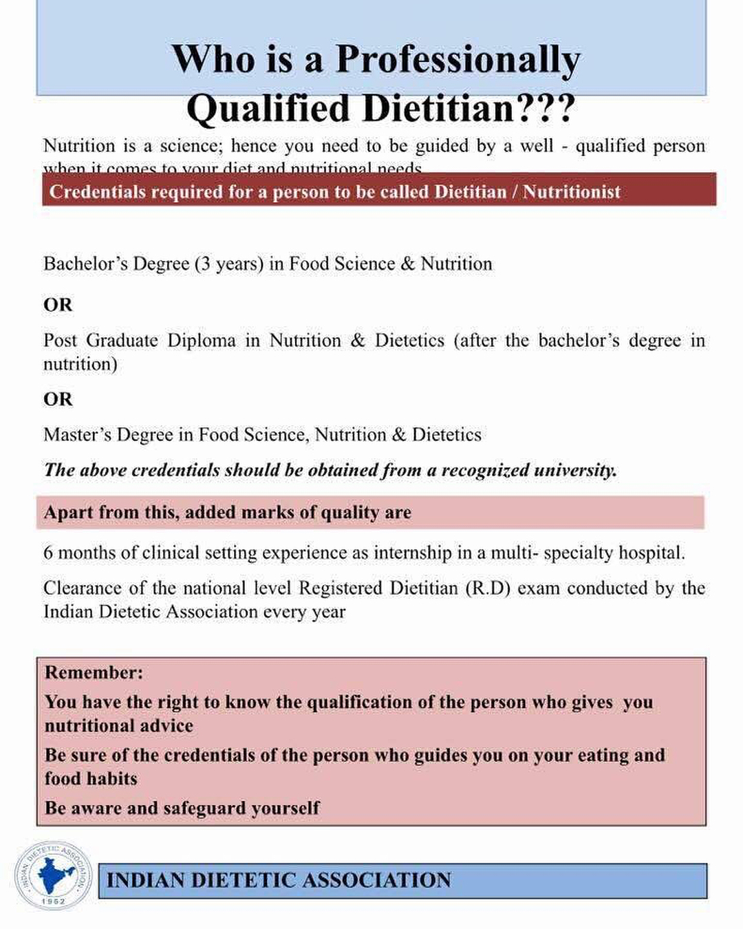 How to chose a right dietitian for you.
#dietitian #ida #nutrition #dietitianapproved #dietitiannutritionist #indiandietitian