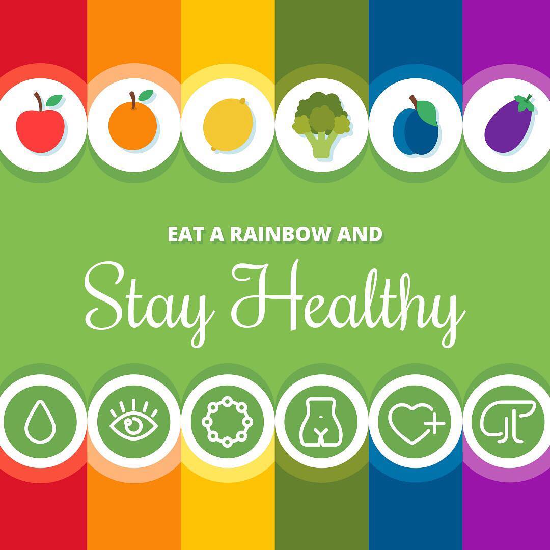 Eat a rainbow everyday.
Different coloured fruits and vegetables have different phytochemicals, to keep your health at its best.
#rainbow #colour #vegetables #fruits #balanceddiet #balancedmeal #balance #health #balanced
