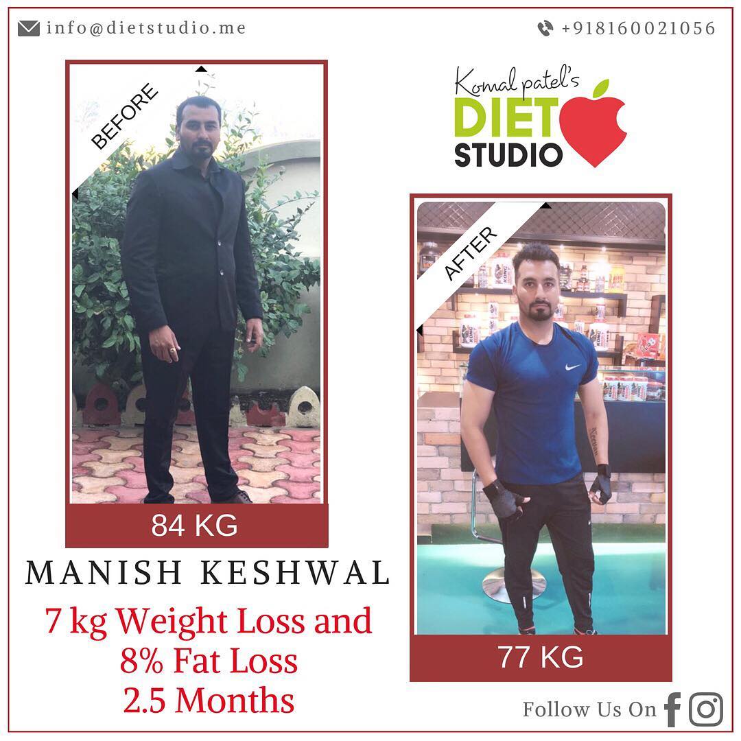 It’s not only women who demands for fat loss, its men as well... Manish Keshwal enrolled diet studio with the target of fat loss... Manish with his busy schedules tried to maintain the diet plan we worked as well as was particular with his workouts.... So far his journey to get back in shape has been incredible! In 2.5 months - He has lost 7 kgs weight and killed 8%of his fat ....
Still much to go his target is 13-14 % fat 
It was 26% fat when we started and now it’s 18%..
All the best Manish for your health goals ...
#WeightLossSuccessStory #BodyTransformation #WeightLoss #dietstudio #dietplan #diet #fatloss @manishkeshwala