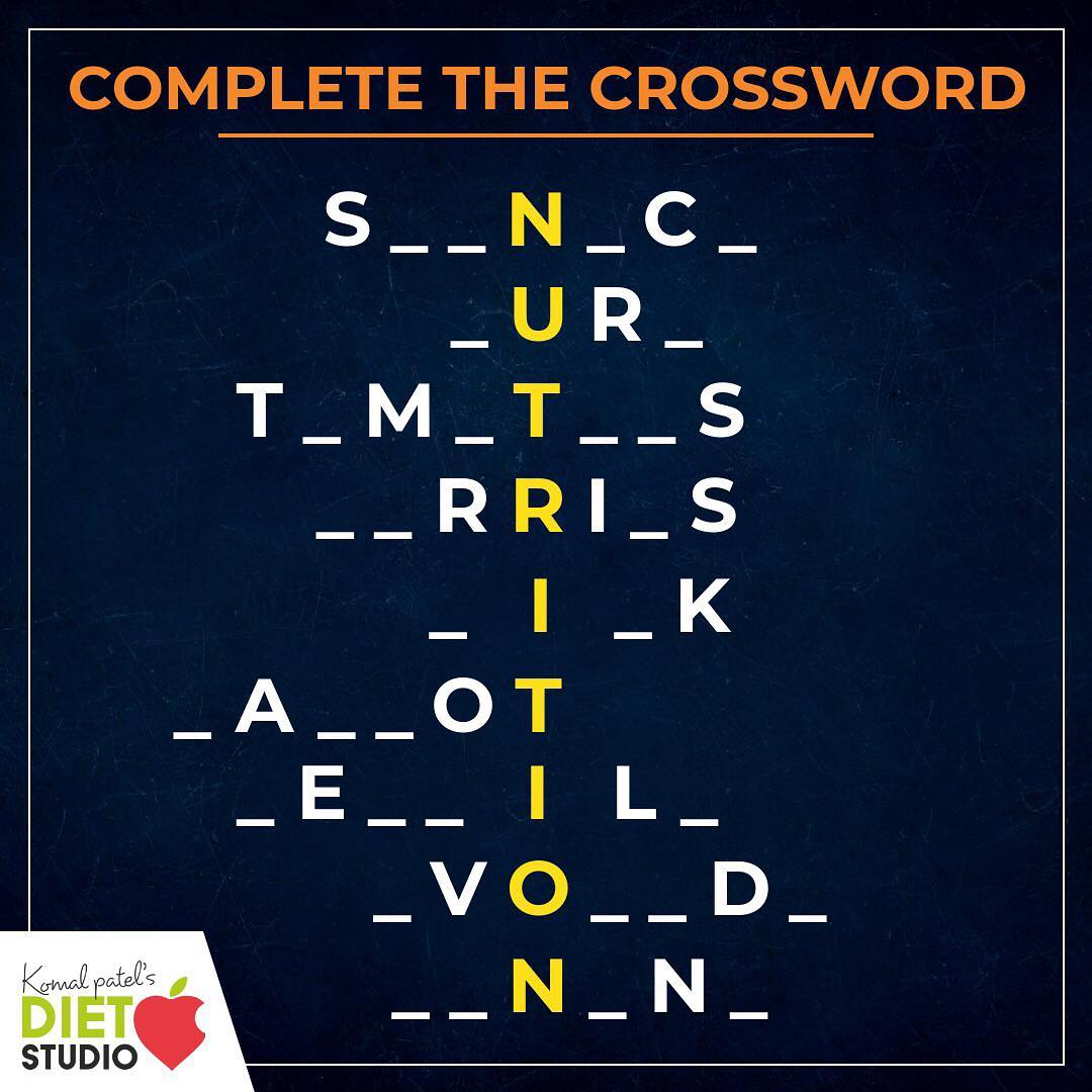 Complete the nutrition crossword....