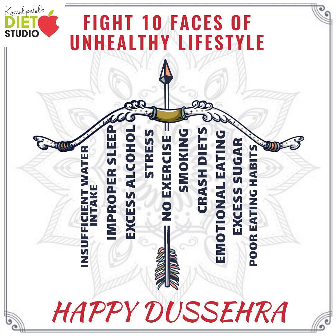 Happy Dussehra 
Win all the evils of unhealthy lifestyle with a fit and healthy lifestyle .
#dussehra #health #komalpatel #dietstudio #celebration