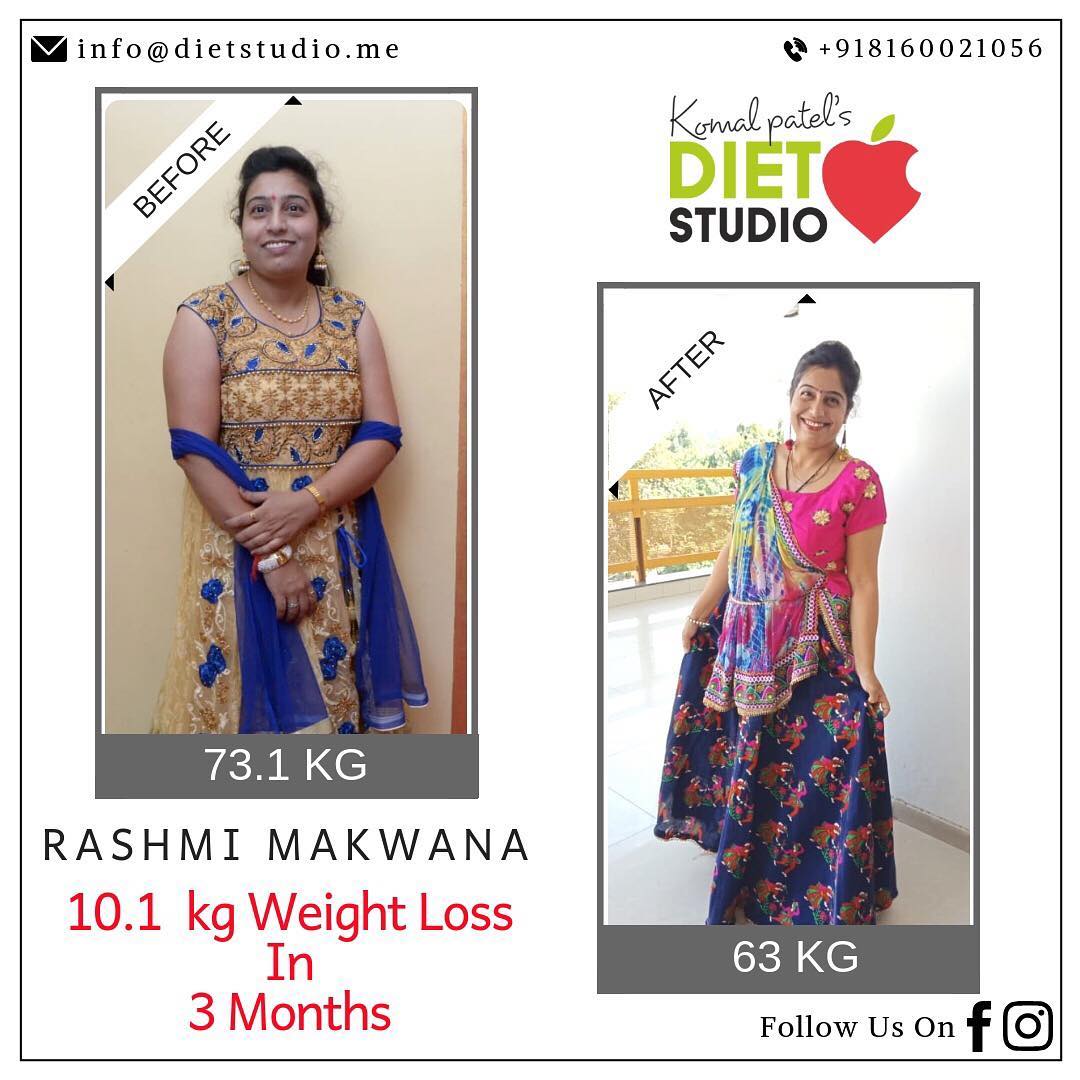 Here's our new transformation story. Rashmi came to us determined to shed those extra kilos in an attempt to live a healthier, disease free life and managed to shed 10kg in 3 months. We are glad to see her happy and achieving her health goals. 
All the best Rashmi 
#transformation #weightloss #weight #diet #dietplan #dietclinic #komalpatel #dietitian #clinic #weightlossdiet #fat #fit #fattofit