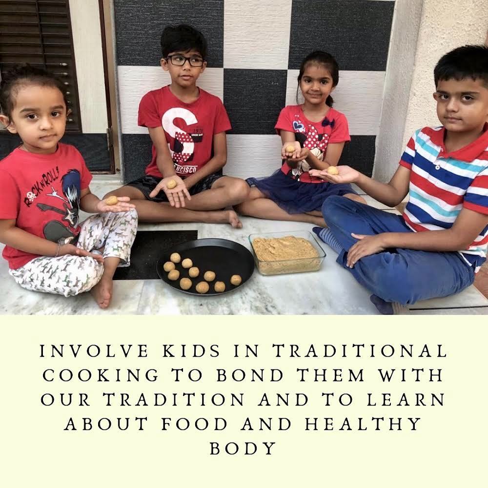 Komal Patel,  health, healthykids, kidshealth, ladoos, traditionalcooking, kids, bonding, food, diwali, diwalipreperation, cooking