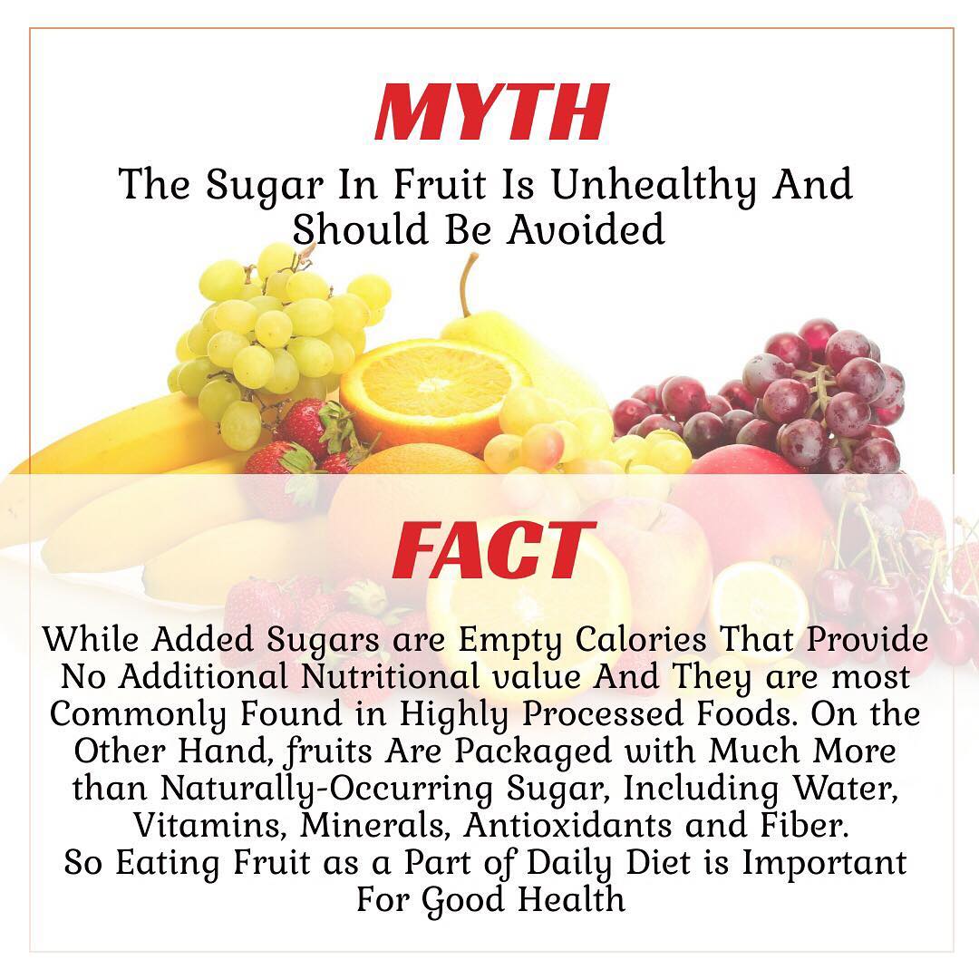 The sugar in fruit is unhealthy 
Do you even think the same?
#myth #fact #fruit #fruitsugar #sugars