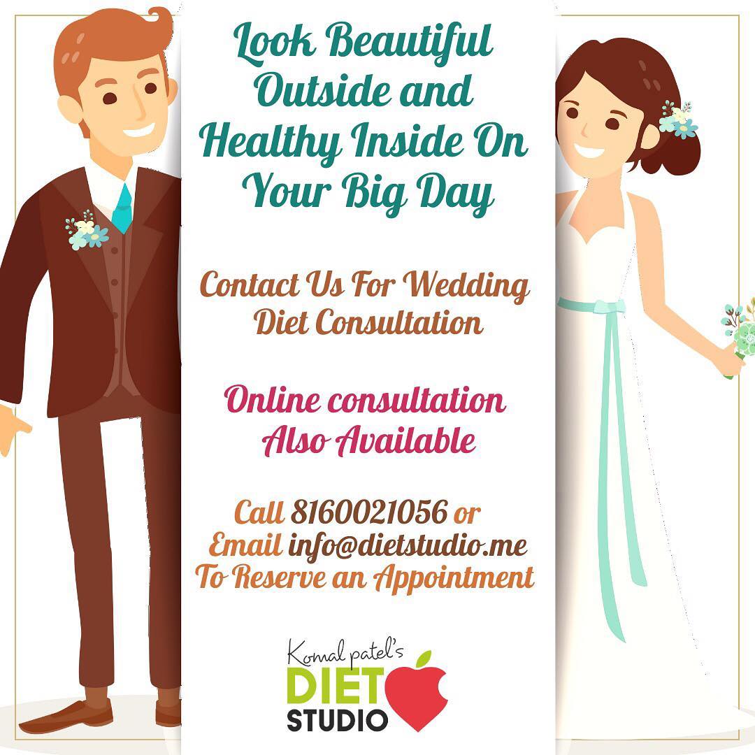 Want to be in your best shape for your wedding? 
Contact us for that perfect look on your big day 
#bridal #bridaldiet #dietplan #weddingplans #dietstudio #komalpatel #dietitian #online