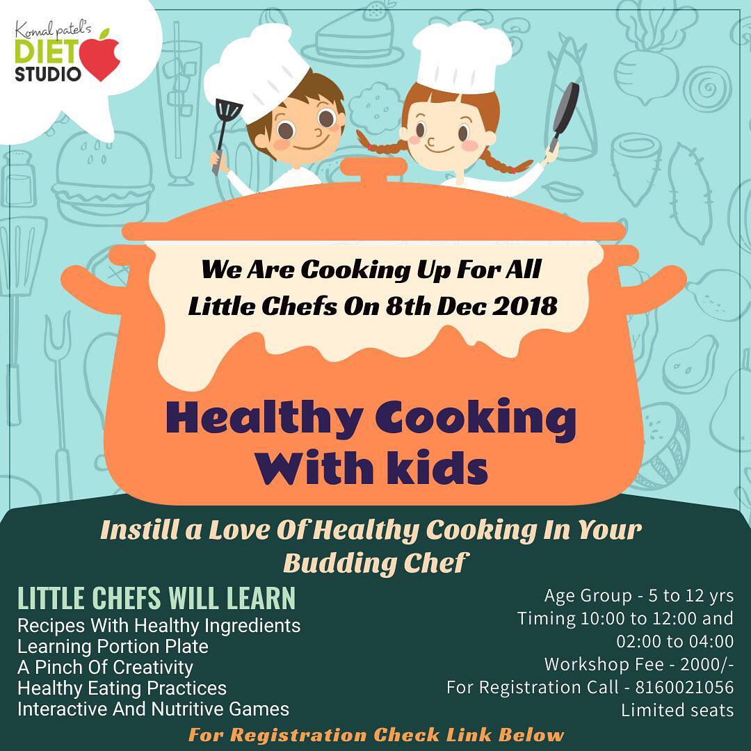Looking for some fun cooking for kids. Then sign them up for the delightful cooking workshop. 
Our goal is to teach kids some health practices, making them learn their plate, some interesting recipes and games. 
Healthy cooking with kids registration is open now... for registration clink on the link below 
https://goo.gl/forms/8GcqPLaNmQn5Xadg1
#kids #healthykids #workshop #kidsworkshop #cooking #healthyrecipes #dietstudio