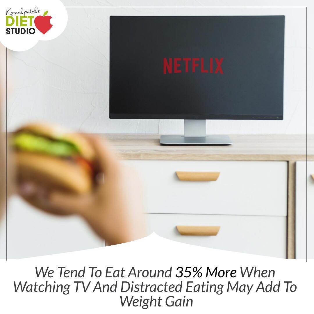 the side effects of watching a lot of TV on your health can be pretty damaging. 
So do not eat in front of TV as it distracting and affects your health.
#health #tv #badhealth #obesity