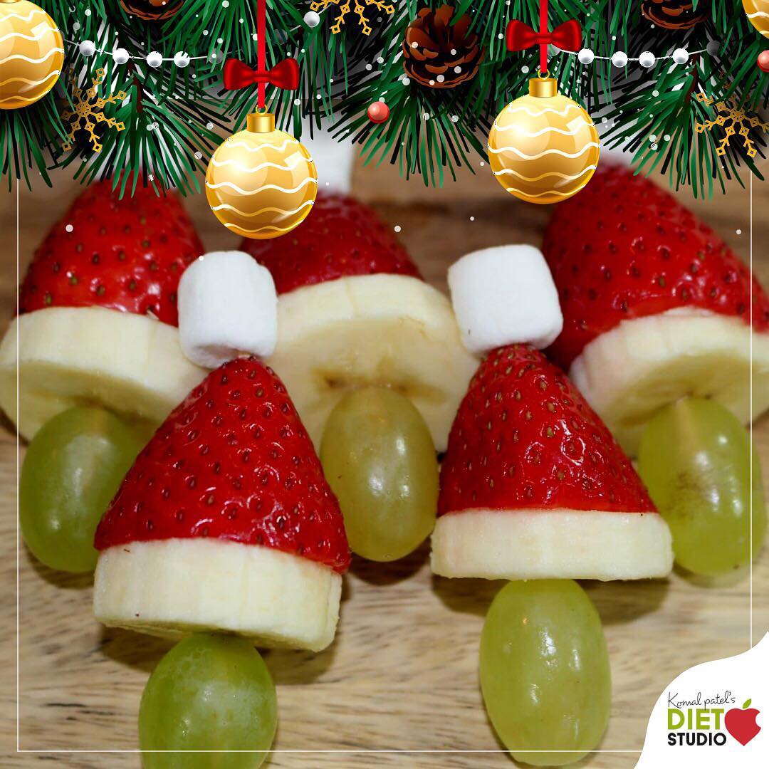 The Key to Creativity Could Be Eating Your Fruits and that too seasonal fruits...
This strawberry Santa’s are made with banana and grapes 
#fruits #funwithfruits #banana #seasonalfruits