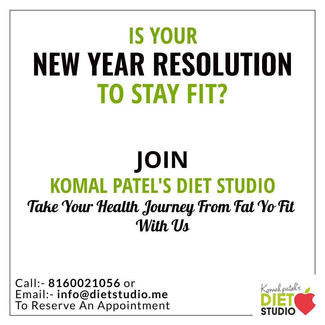 Join us for your New Years fitness goals...
#dietstudio #dietclinic #dietplan #weightloss #fitness #komalpatel #dietitian