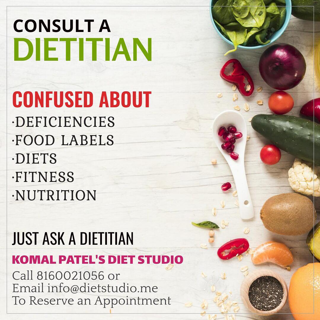Dietitian nutritionists use nutrition and food science to help people improve  health and fitness.
#dietitian #nutrionist #diet #fitness #dietstudio #dietclinic #Komalpatel