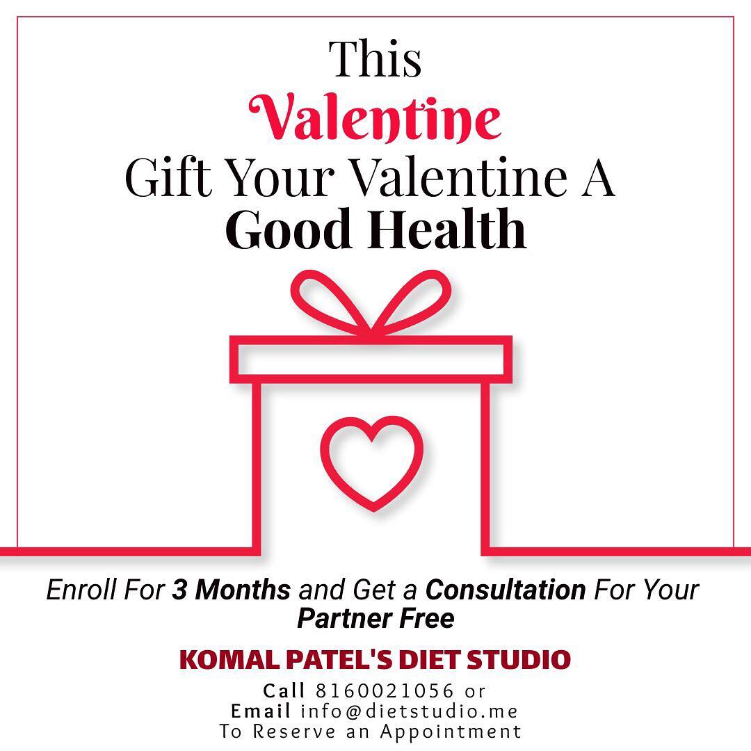Valentine is round the corner 
This valentine gift your valentine a good health...
#valentine #health #program #dietplan #dietstudio #dietclinic