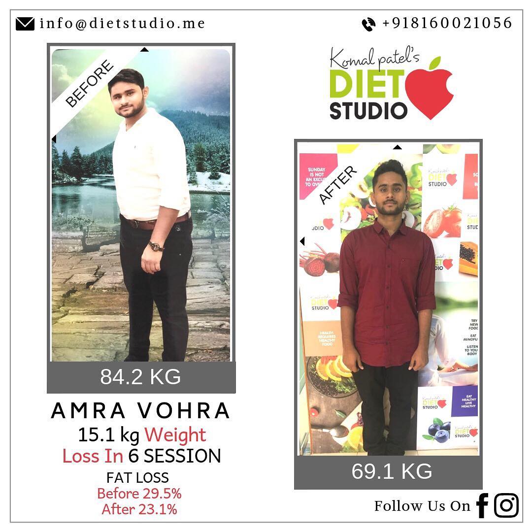 #transformation 
Yet another transformation at diet studio.
Transformation won't happen overnight. 
It requires consistency, discipline and above all, self believe.
Amra vohra from vijapur used to travel all the way to Ahmedabad for a fitter and healthy life. 
All you need is dedication no matter how far the destination is 
Congratulations  Amra for your achievement.
#weightloss #dietstudio #komalpatel #dietclinic #diet #weightloss #fatloss #healthylifestyle #fit #dietitian