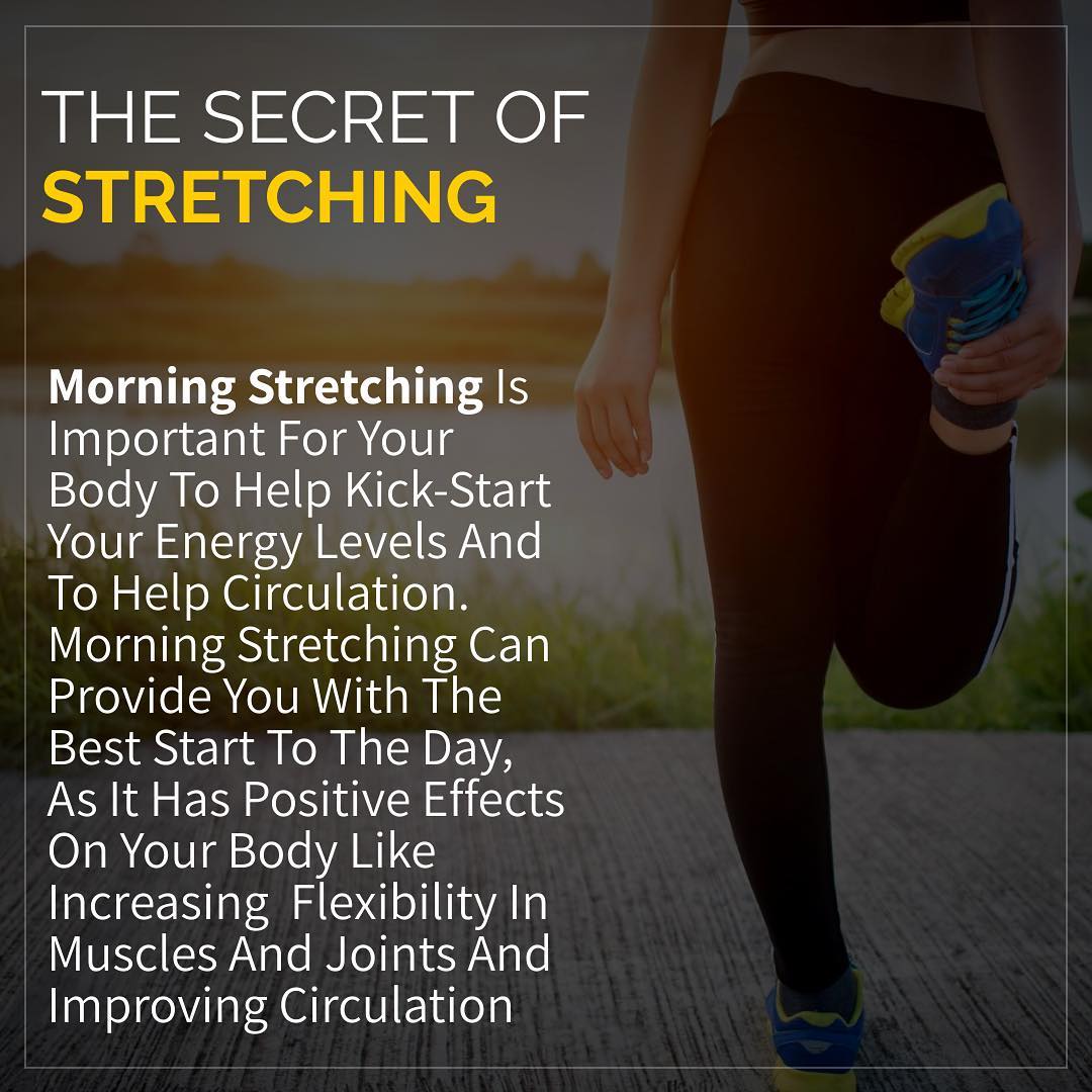 By stretching first thing in the morning, you are improving your brain activity, decreasing body aches and pains, and increasing your energy level throughout the day. 
#stretching #exercise #morningroutine #energy #healthyhabit #habits #lifestyle