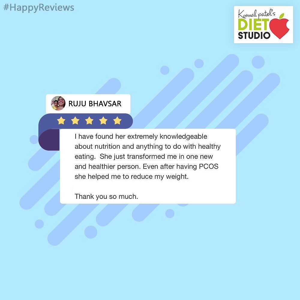 Happy clients make us happy. 
Here’s what ruju has to say for treating her PCOS with weight loss and fat loss.
#weightloss #pcosweightloss #pcos #komalpatel #dietclinic #dietplan