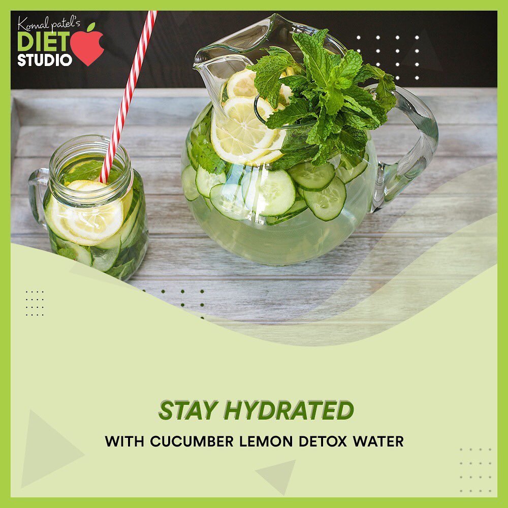 Stay hydrated 
With lemon detox water 
Loading up on hydrating drinks not only help in lowering the body temperatures but also facilitates smooth digestion, which further helps in cleansing and detoxifying the body. 
#stayhydrated #detox #detoxwater #hydration