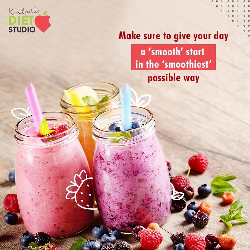 Smoothies are a filling and healthy breakfast option; they help you to keep warm during the winter mornings.

Win over winter and ensure giving your day a ‘smooth’ start in the ‘smoothiest’ possible way with the fresh and home-made smoothies.

#KomalpPatel #Diet #GoodFood #EatHealthy #GoodHealth #DietPlan #DietConsultation #SweatItOut #HustleToBounceBack