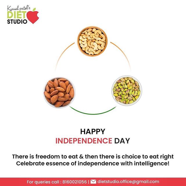 There is freedom to eat & then there is choice to eat right Celebrate essence of independence with intelligence!

#HappyIndependenceDay #IndependenceDay #IndianIndependenceDay #15August2021 #HappyIndependenceDay2021 #IndiaAt75 #KomalPatel #GoodHealth #DietPlan #DietConsultation