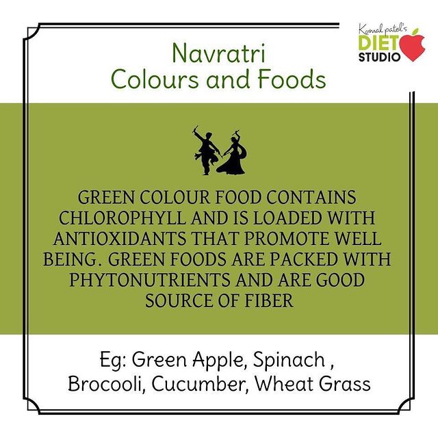The festival celebrates the nine forms of Goddess Durga and each day has a special significance can colour associated with it. And like the days, the colours too have certain symbolism embedded in them.

#navratri #komalpatel #green #greenapple #healthyfood #healthylifestyle #healthynavratrifood