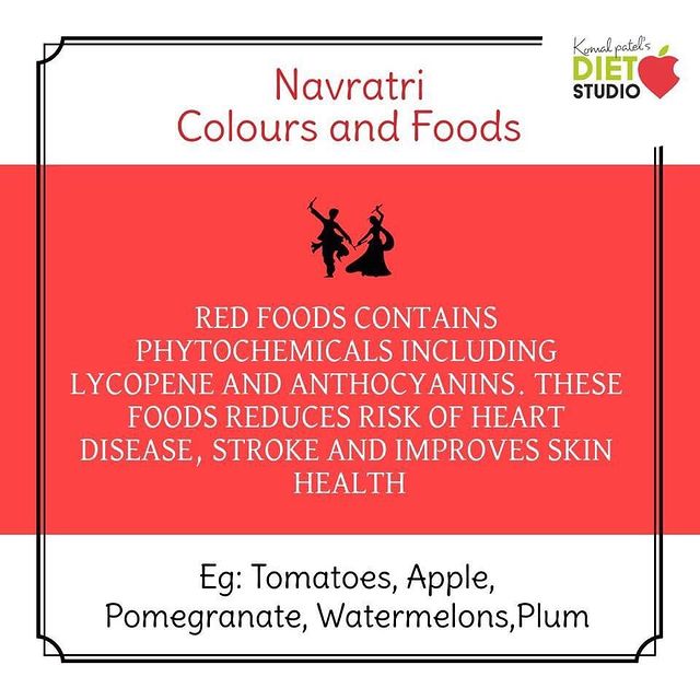 The festival celebrates the nine forms of Goddess Durga and each day has a special significance can colour associated with it. And like the days, the colours too have certain symbolism embedded in them.

#navratri #komalpatel #green #greenapple #healthyfood #healthylifestyle #healthynavratrifood #orange #peaches #apple