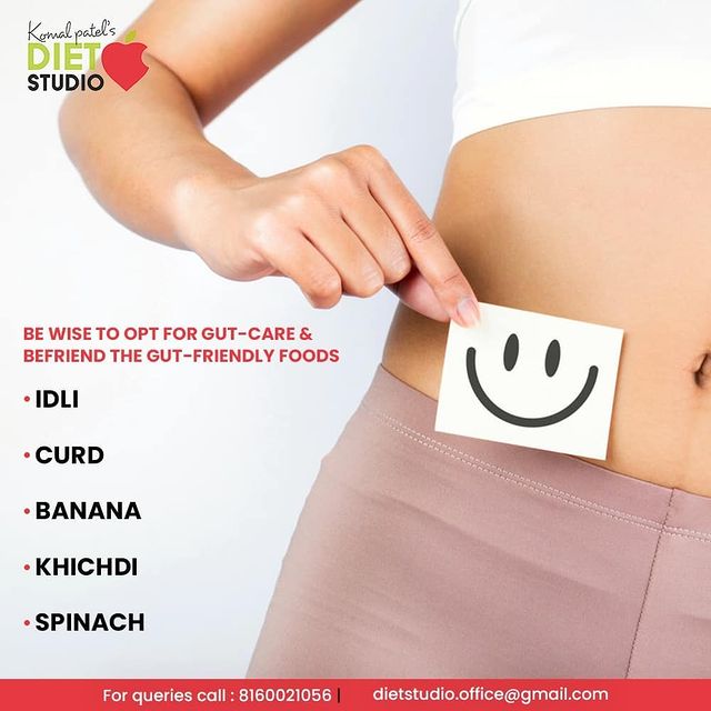 Healthier your gut; happier your health!

Be wise to opt for gut-care & befriend the gut-friendly foods in your everyday life

1.	IDLI
2.	Curd
3.	Banana
4.	Khichdi
5.	Spinach 

#GutHealth #HealthyLife #HealthyLiving #KomalPatel #GoodHealth #DietPlan #DietConsultation #HealthyEating