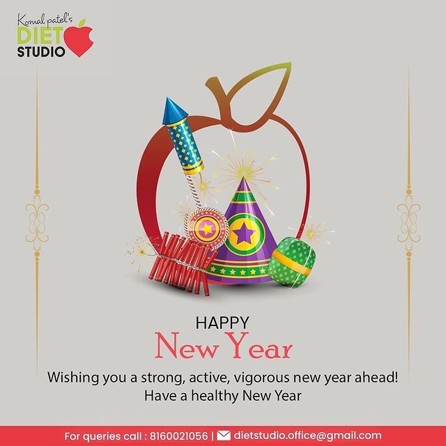 Wishing you a strong, active, vigorous new year ahead!
Have a healthy New Year.

#HappyNewYear #NewYear #SaalMubarakh #IndianFestivals #Celebration #HappyDiwali #FestiveSeason #KomalPatel #GoodHealth #DietPlan #DietConsultation #Fitness