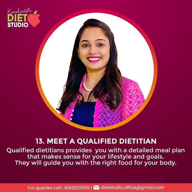. Meet a qualified Dietitian
Qualified dietitians provides  you with a detailed meal plan that makes sense for your lifestyle and goals. They will guide you with the right food for your body.

#21dayhealthyhabitschallenge� #dshealthyhabitchallenge #komalpatel #dtkomalpatel #healthyhabits #healthylifestyle #health #diet #weightloss #lifestyle #dietitian #sunexposure #vitamind #meditation #qualifieddietitian