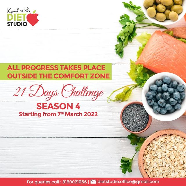 All progress takes place outside the comfort zone. Set your goal,
because success takes time, quitting doesn’t speed up the process. Let's set the goal for fitness. 

#KomalPatel #GoodFood #EatHealthy #GoodHealth #DietPlan #DietConsultation #DietChallenge #FitnessGoals