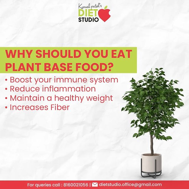 You may choose a plant-based diet for a variety of reasons. These could include concerns about animal welfare, health benefits, environmental concerns, or personal preference. Plant-based diets are rich in calcium, protein, and Vitamin
B12. Stay healthy and nutritious with plant-based diets. 

#KomalPatel #PlantbasedDiet #GoodFood #EatHealthy #GoodHealth #DietPlan #DietConsultation #DietChallenge #FitnessGoals