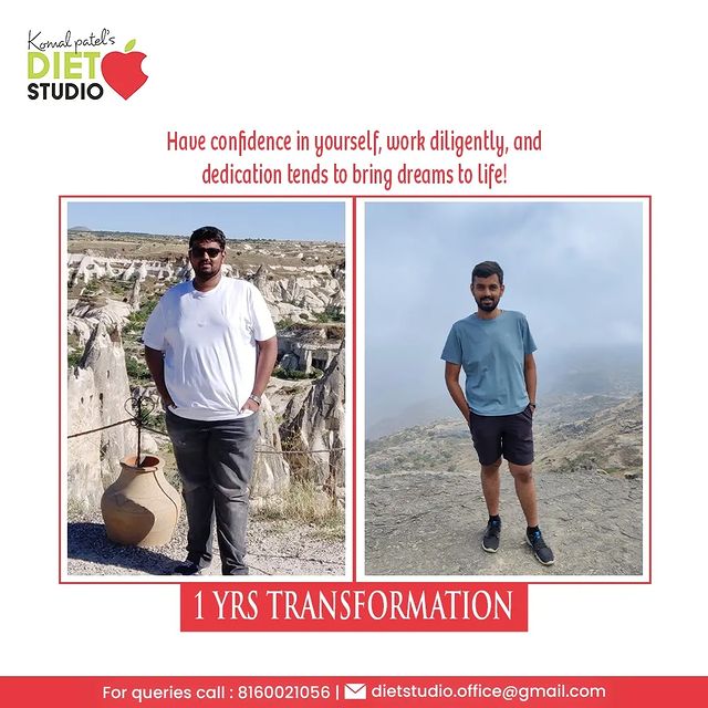 The only thing that can help you stay to your goals is dedication, patience, and hard work. Your dreams will come true if you have self-assurance and faith in your abilities. Mr. Jugal Shah achieved his objective by staying devoted and having faith for an entire year.

#Client #Congratulation #Transformation #BeforeAfter #WeightLossProgram #HealthyLiving #KomalPatel #GoodHealth #DietPlan #DietConsultation #Fitness