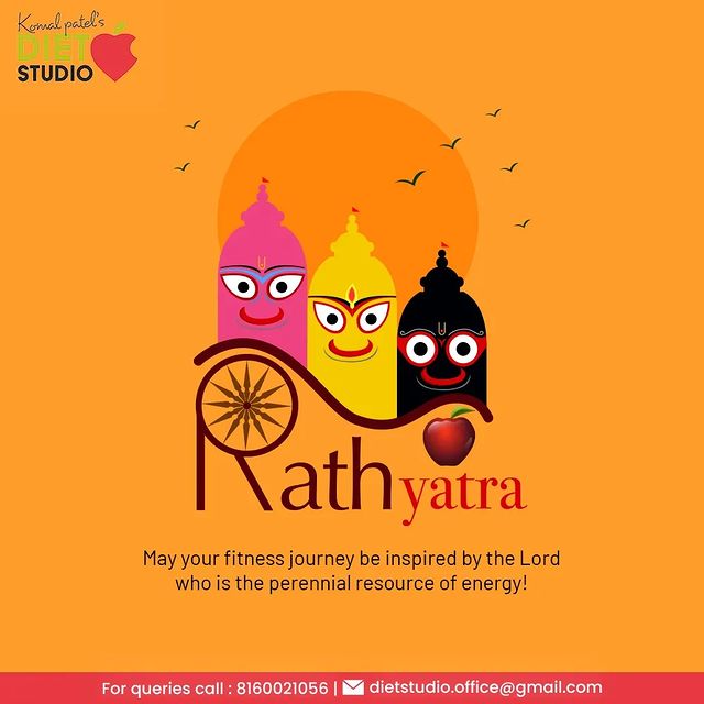 May your fitness journey be inspired by the Lord who is the perennial resource of energy!

#JagannathRathYatra #RathYatra #RathYatra2022 #DietitianKomalPatel