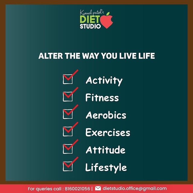 Why just exist when you can live!
Say yes to an active lifestyle and alter the way your live.

#AlterTheWayYouLive #Fitspiration #DietManagement #DtKomalPatel #Fitness #MindfulDiet #MindfulEating #GetFit #Workout #PhysicalFitness #HealthyLiving