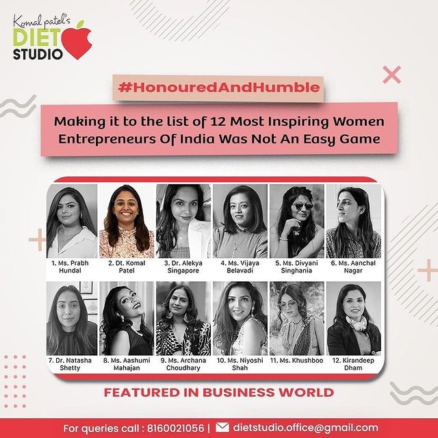 We choose to challenge, encouraging every individual breaking the gender biases and inequality.

Feeling honoured and humble to have made it to the list of 12 most inspiring women entrepreneurs of India.
Sharing the prestigious feature on Business World with delight.

https://bit.ly/42r22hh

#BusinessWorld #WomensDay #ChooseToChallenge #InTheNews #NewsPaperFeature #HeathyRecipes #DieticianKomalPatel #KomalPatel